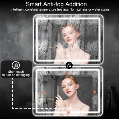 Bathroom Mirror with defogging button