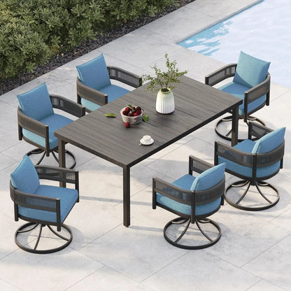 Patio Table and Chairs Set with Thickened Cushions