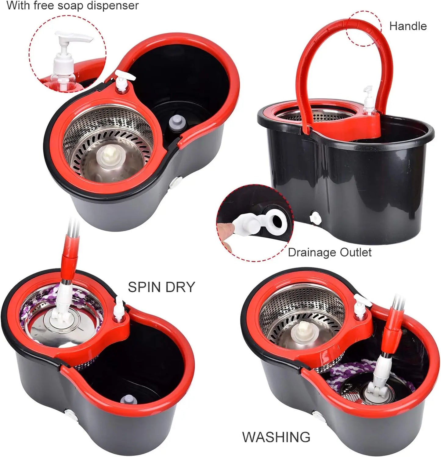 Spin Mop Bucket Set with Wringer