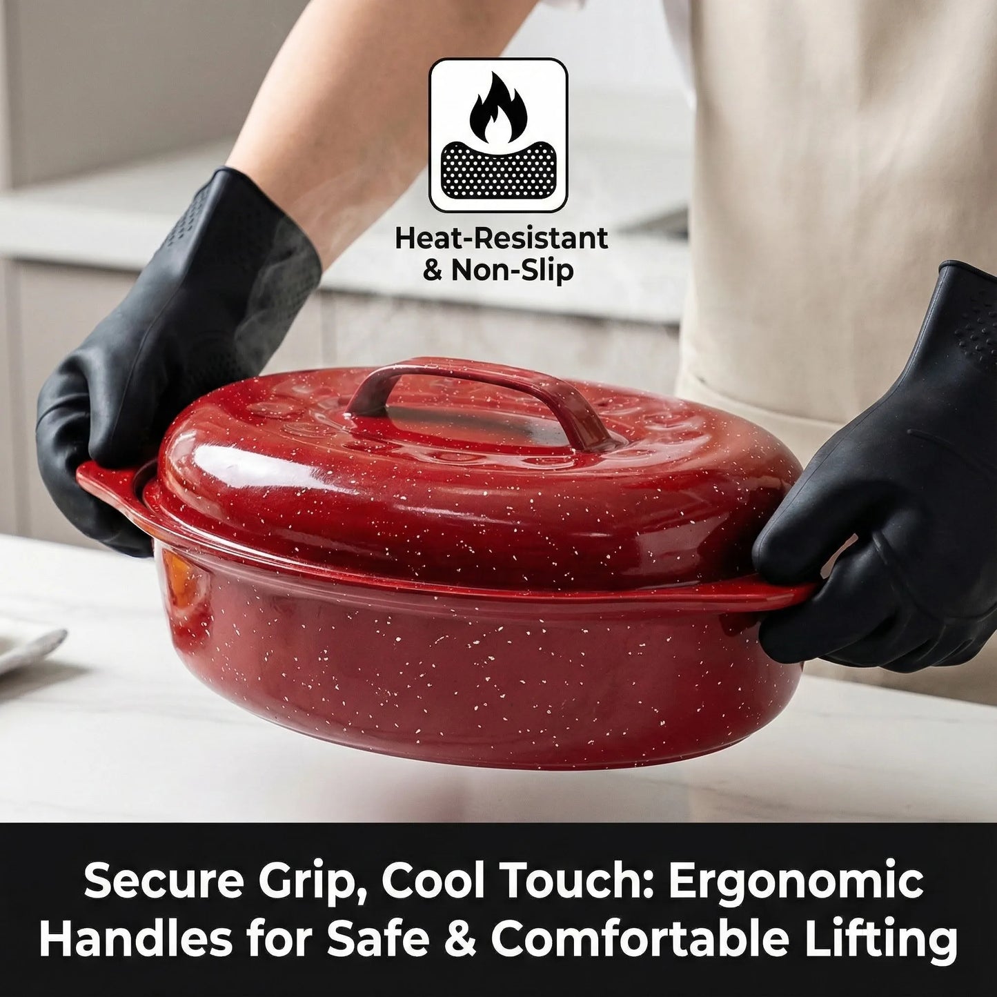 13-Inch Oval Roaster with Lid, Dishwasher Safe
