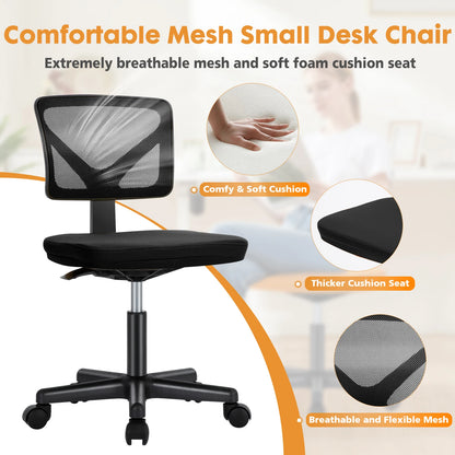 Computer Chair, Lumbar Support, Armless, Rolling Swivel