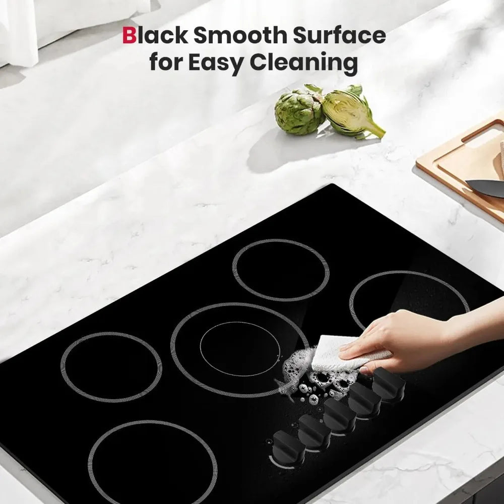Electric Glass Cooktop Stove with 5-Burner