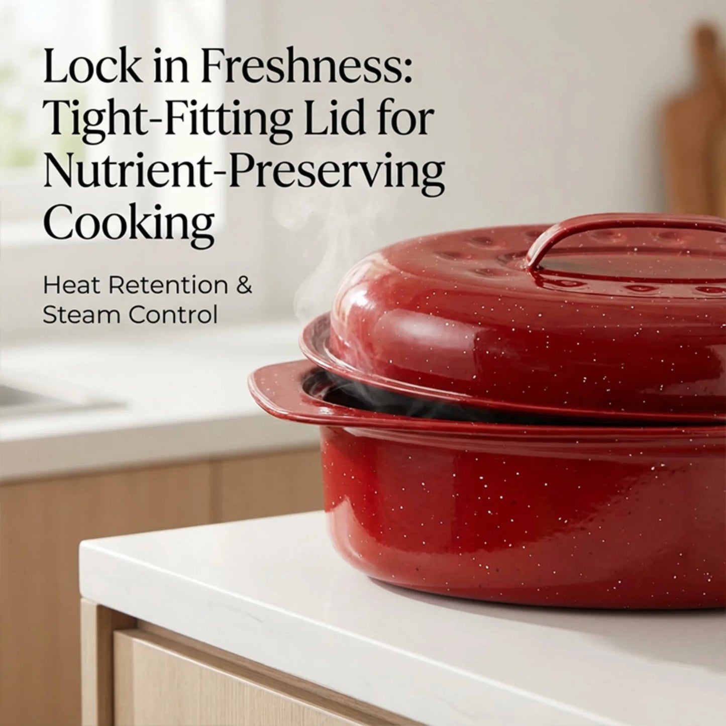 13-Inch Oval Roaster with Lid, Dishwasher Safe