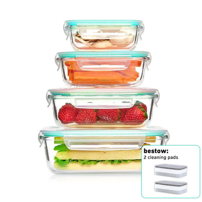 Glass Food Storage Containers 4-Pack with Lids