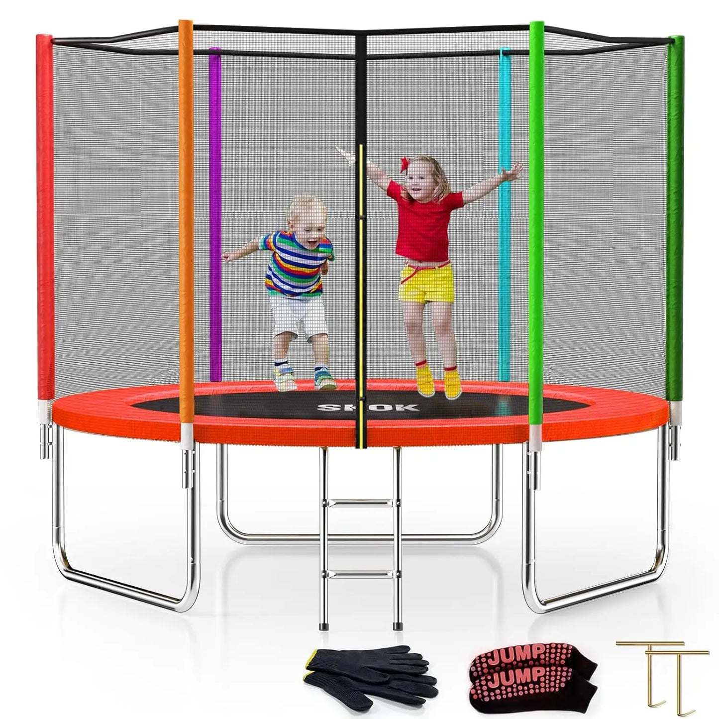 Outdoor Trampoline with Safety Enclosure Net
