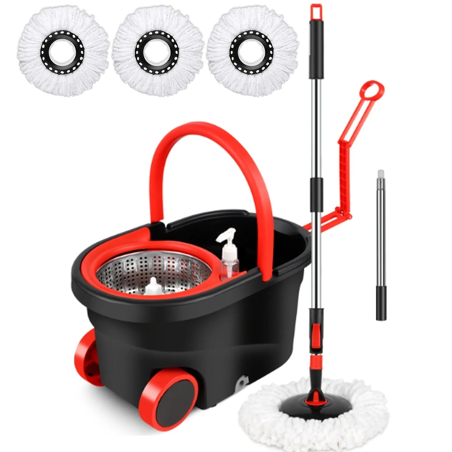 Dual-Drive Spin Mop Set with Bucket, Wet & Dry Floor Cleaning