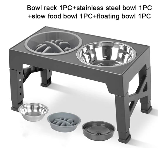 adjustable elevated dog feeder