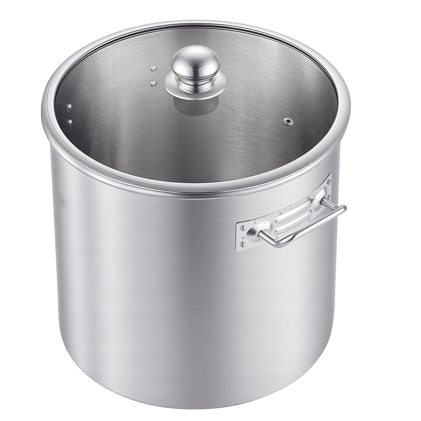 21 Qt Stainless Steel Stock Pot with Glass Lid