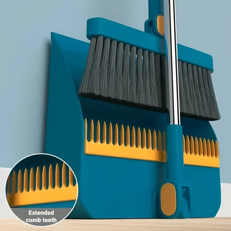 Sweeping Kit with Long Handle Broom & Dustpan