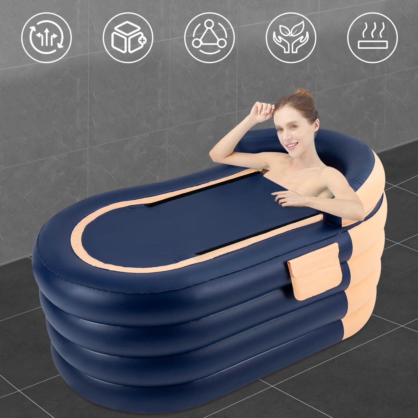 Inflatable Adult Bathtub with Wireless Electric Air Pump