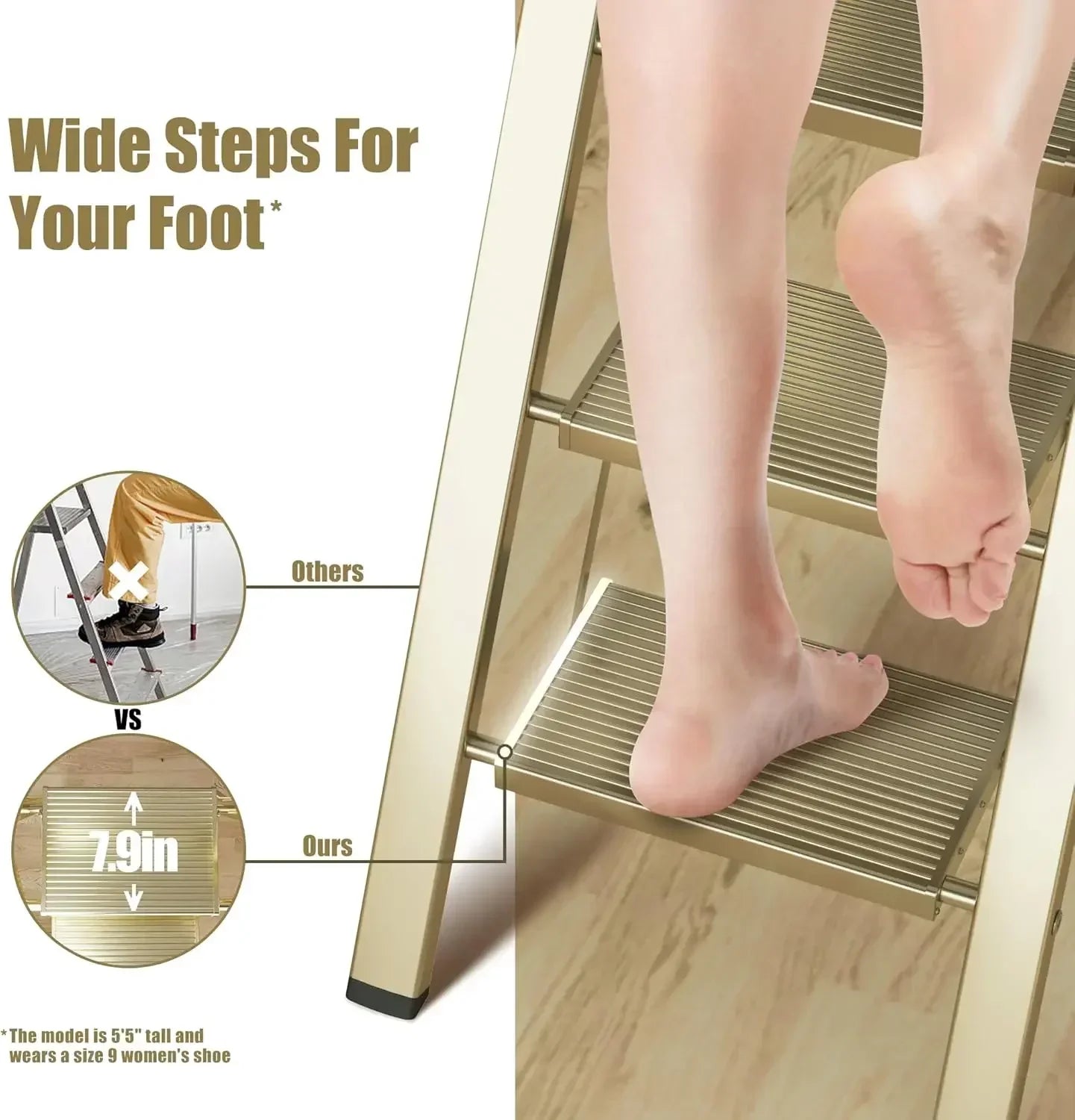 Folding Step Stool with Handgrip
