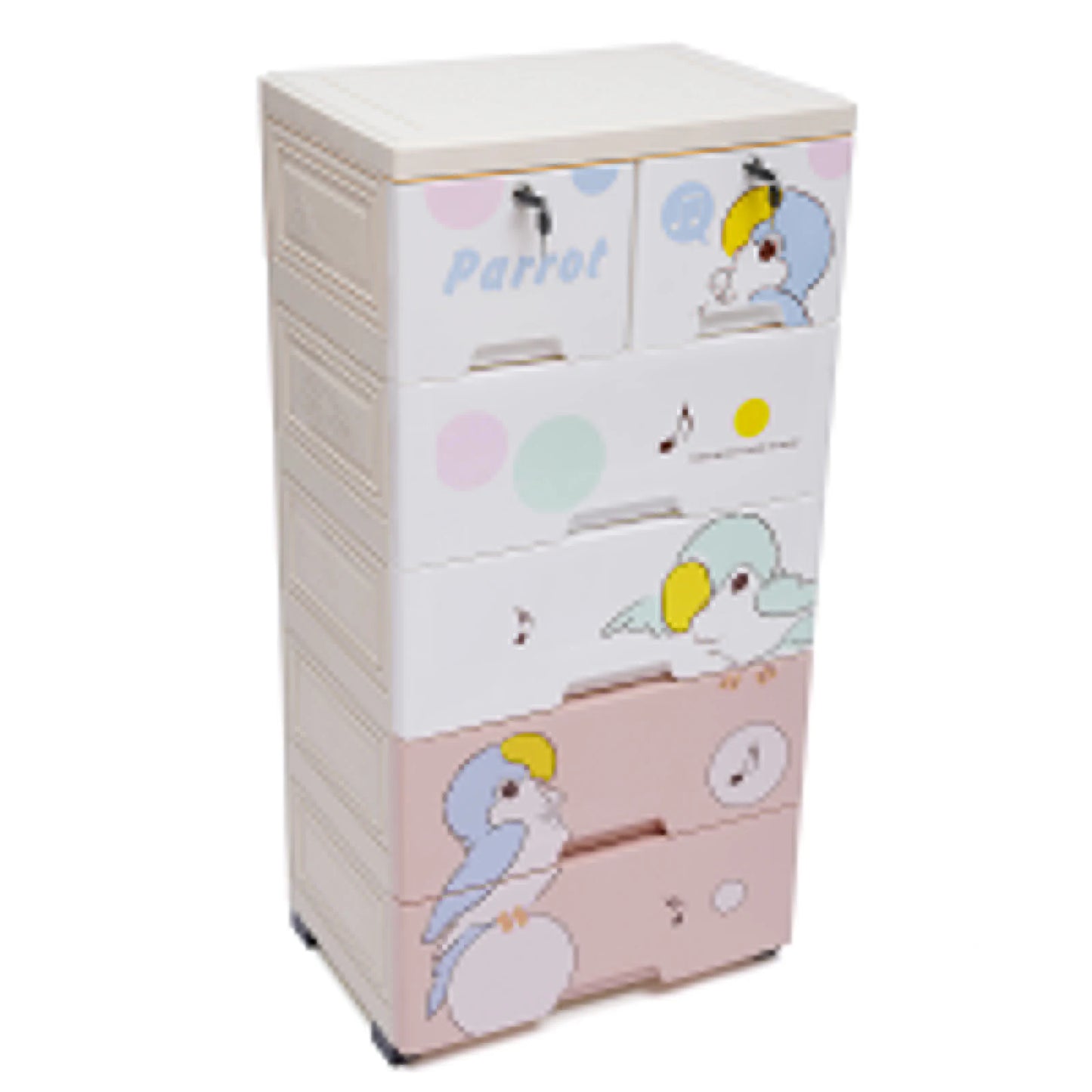 Dresser Storage, Rolling Parrot Plastic with locks