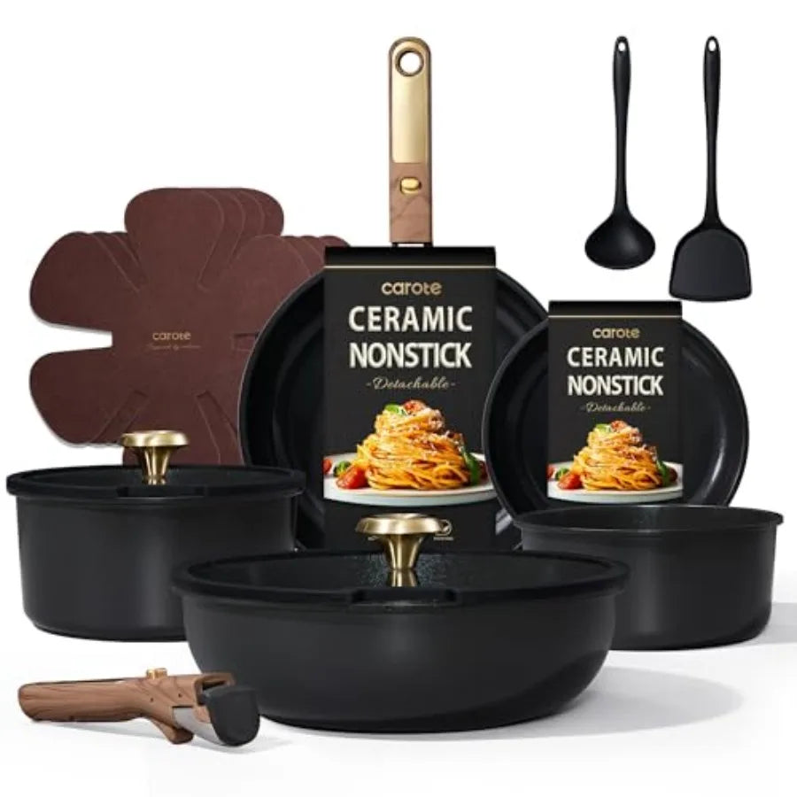 Ceramic Cookware Set with Nonstick Cooking