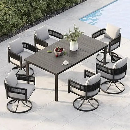 Patio Table and Chairs Set with Thickened Cushions