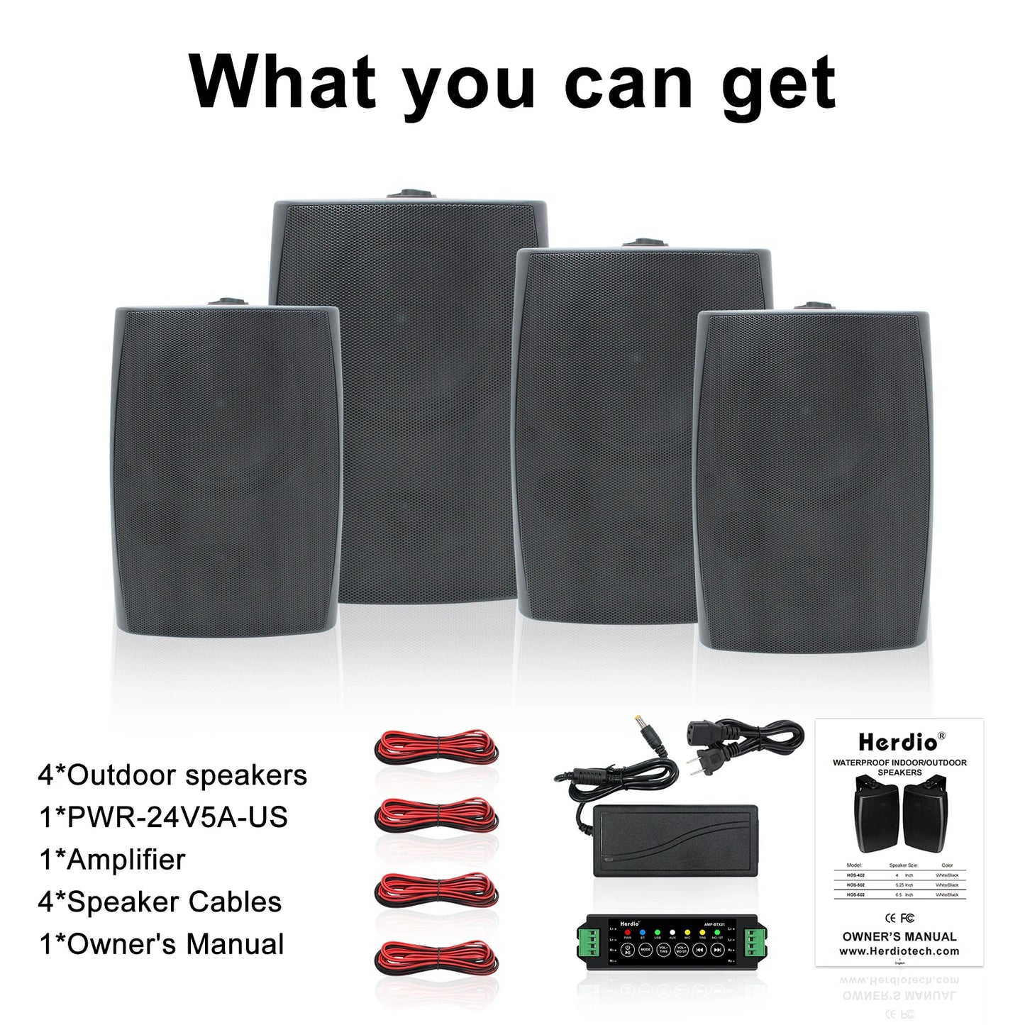 Outdoor Speakers, Bluetooth, Waterproof, Multifunctional Amplifier