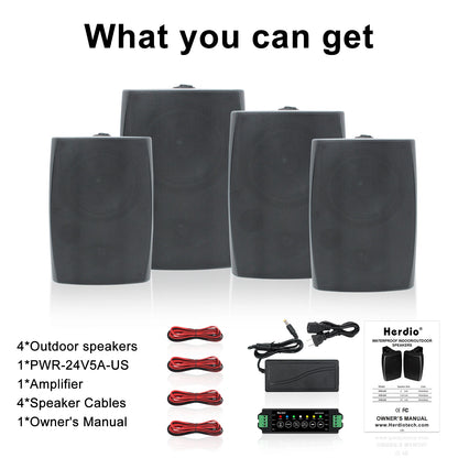 Outdoor Speakers, Bluetooth, Waterproof, Multifunctional Amplifier