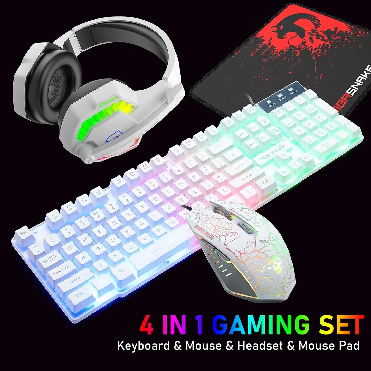 Gaming Combo Set, Keyboard, Mouse, Headset, Mouse Pad