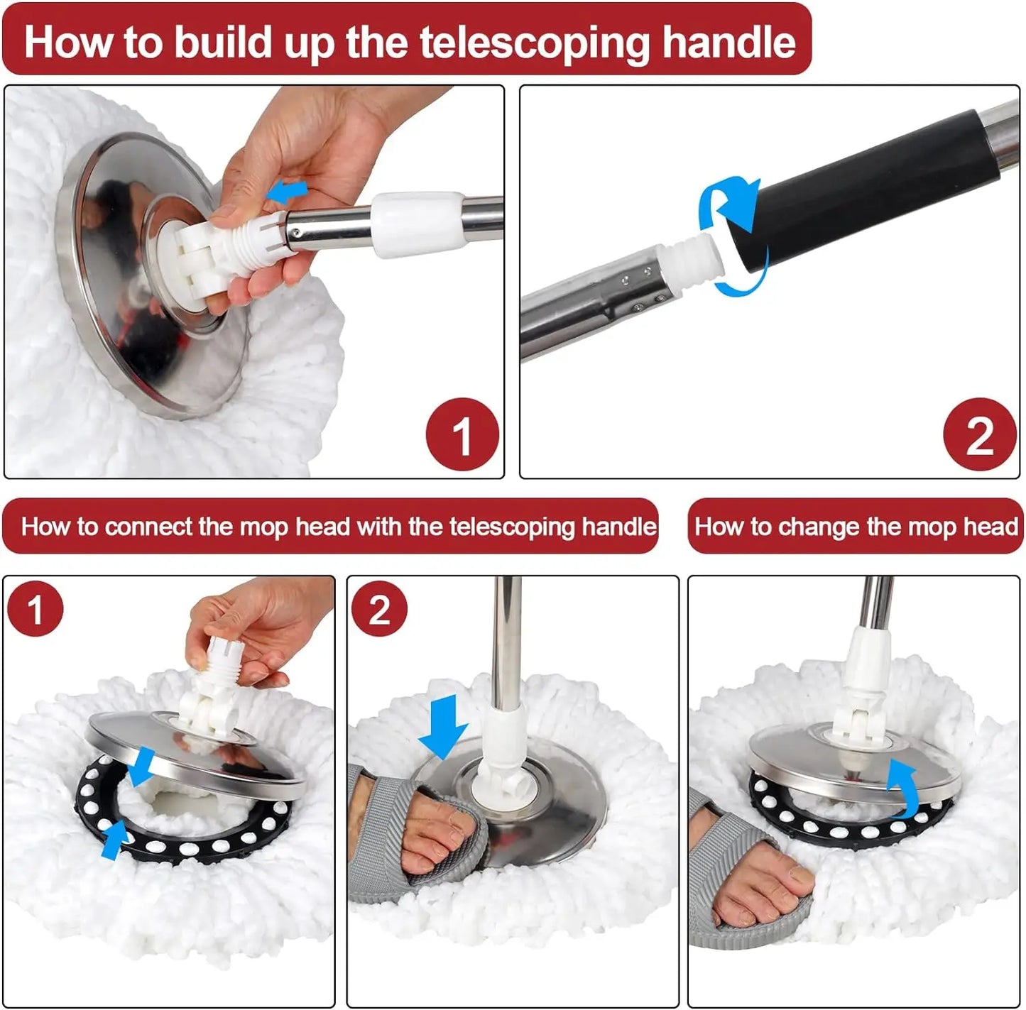 Spin Mop Bucket Set with Wringer