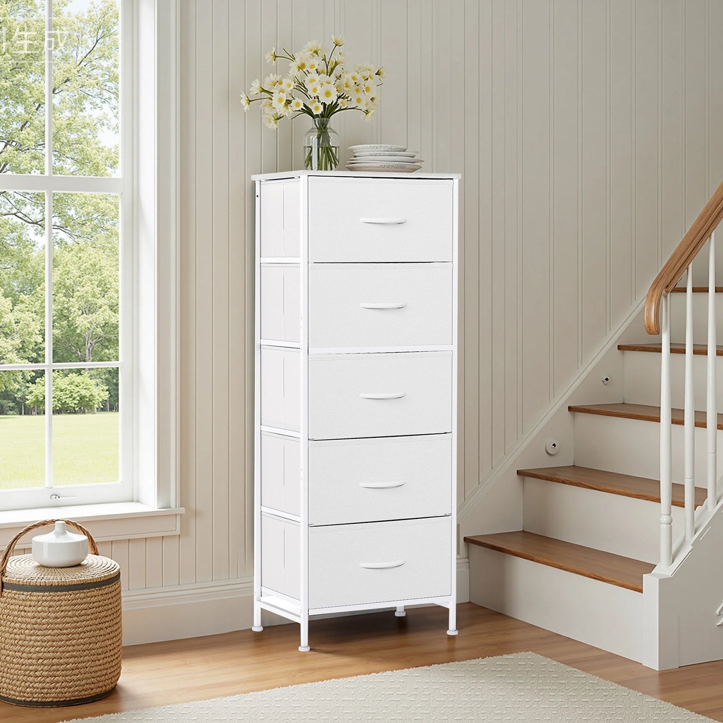 Storage Furniture for Bedroom, 5 Fabric Drawers