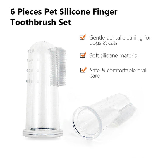 silicone finger toothbrush set for pets