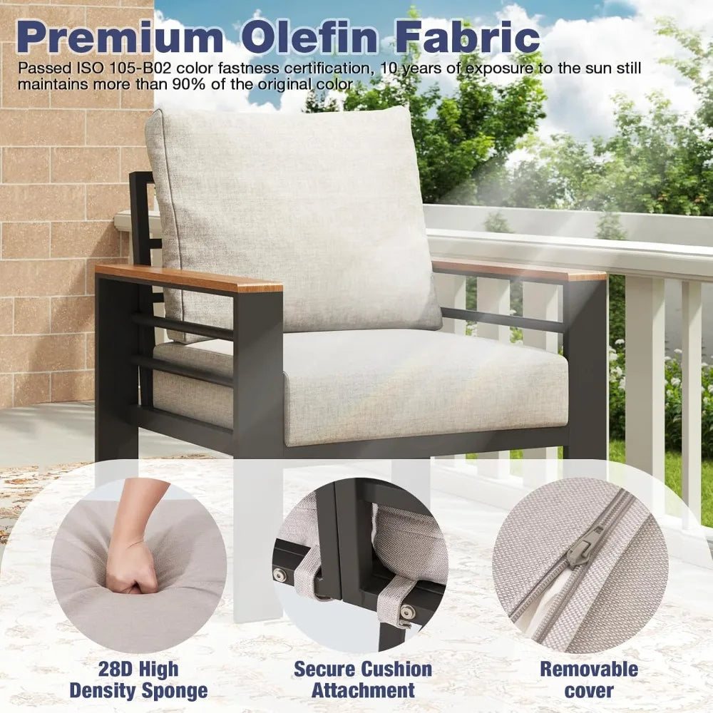 Aluminum Patio Furniture with Washable Thick Cushions