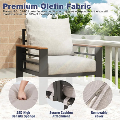 Aluminum Patio Furniture with Washable Thick Cushions