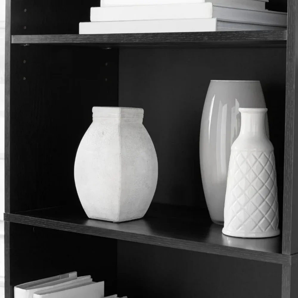 Five-shelf bookcase with adjustable shelves