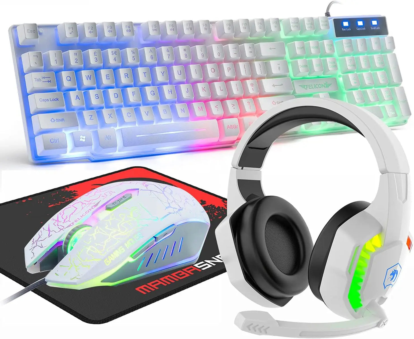 Gaming Combo Set, Keyboard, Mouse, Headset, Mouse Pad