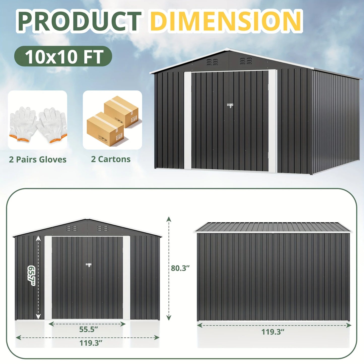 Metal Garden Shed with Updated Frame Structure