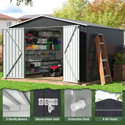 Metal Garden Shed with Updated Frame Structure
