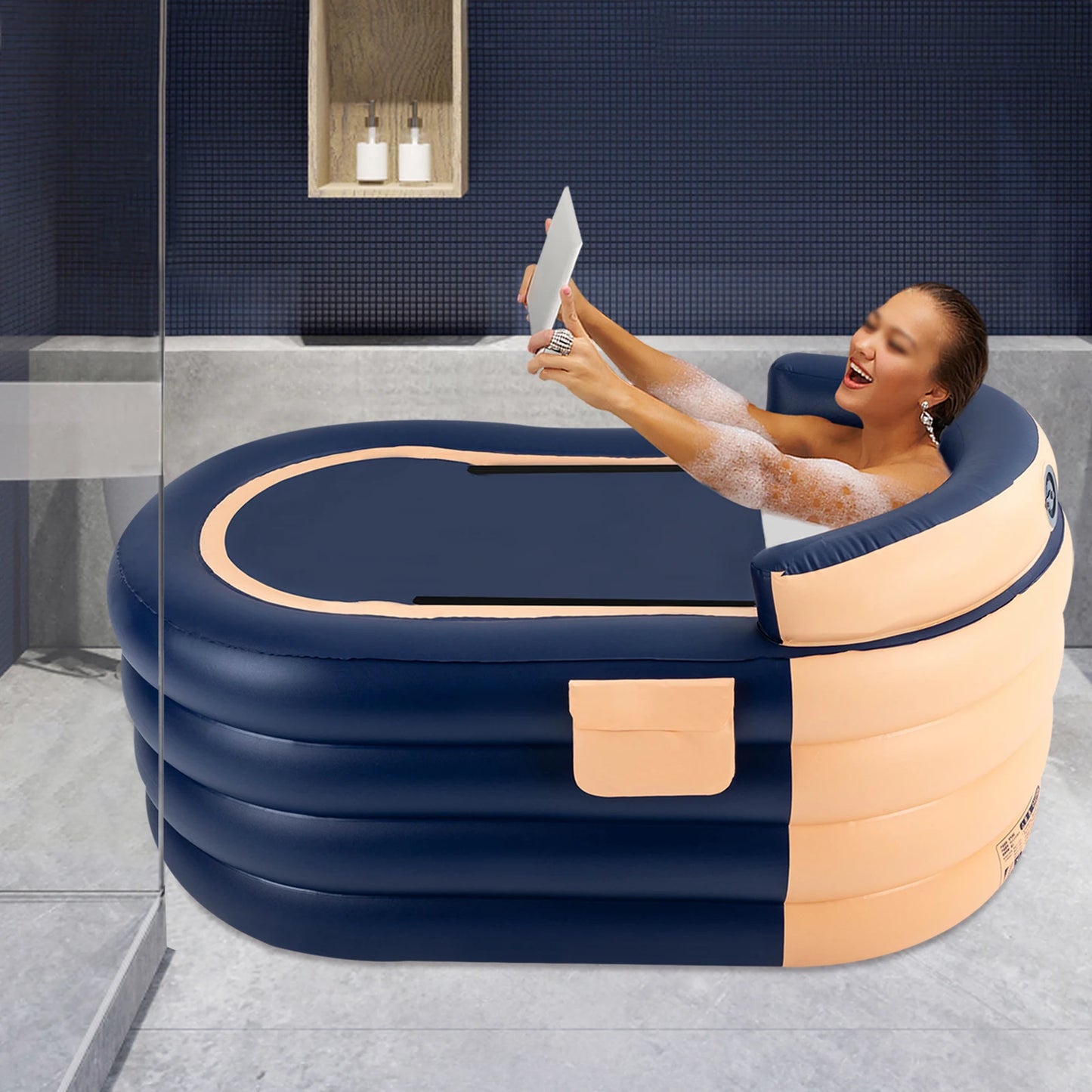 Inflatable Adult Bathtub with Wireless Electric Air Pump