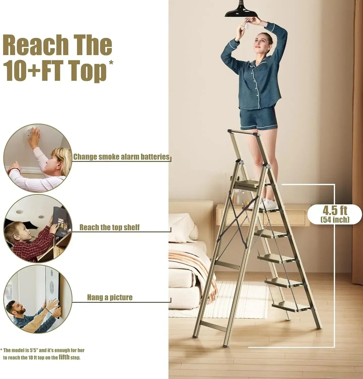 Folding Step Stool with Handgrip