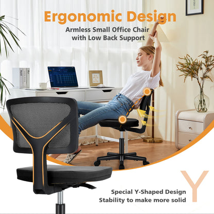 Computer Chair, Lumbar Support, Armless, Rolling Swivel