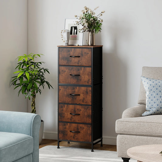 Storage Furniture for Bedroom, 5 Fabric Drawers