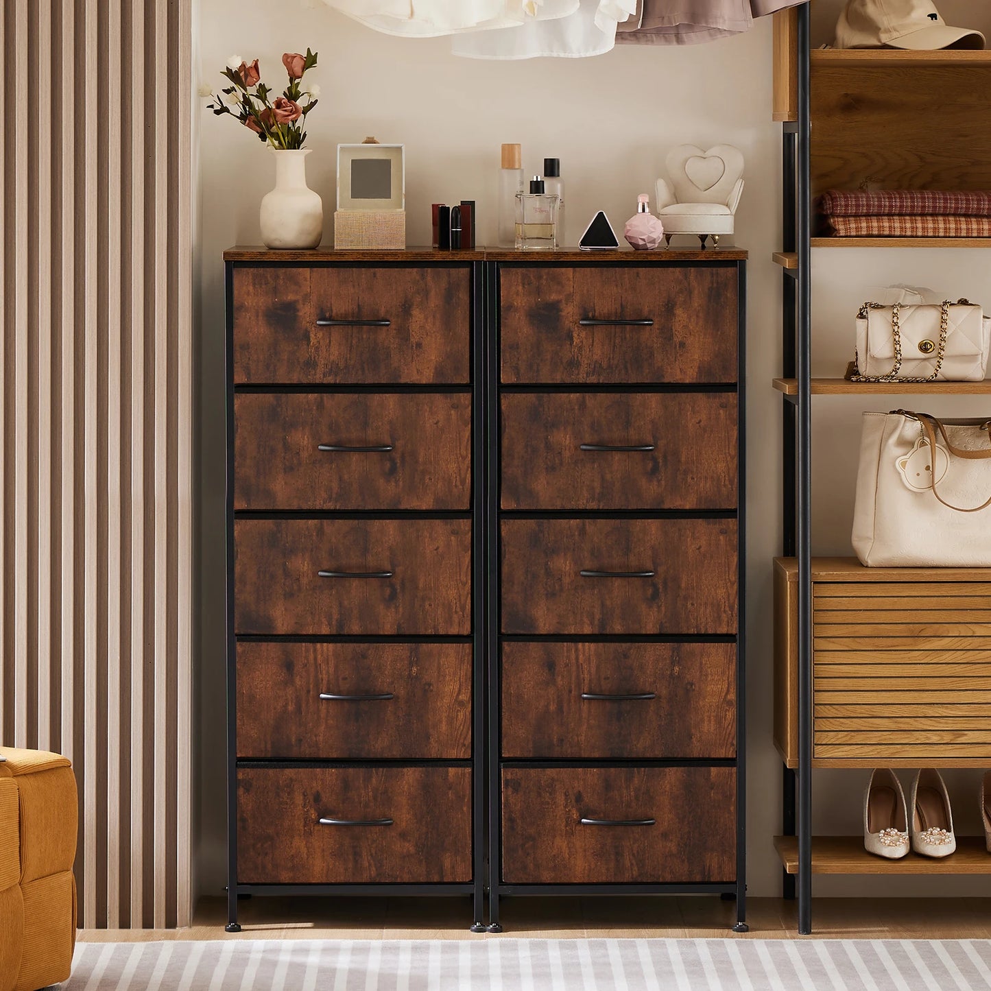 Storage Furniture for Bedroom, 5 Fabric Drawers