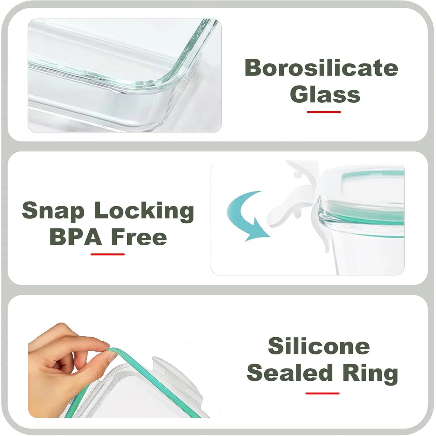 Glass Food Storage Containers 4-Pack with Lids