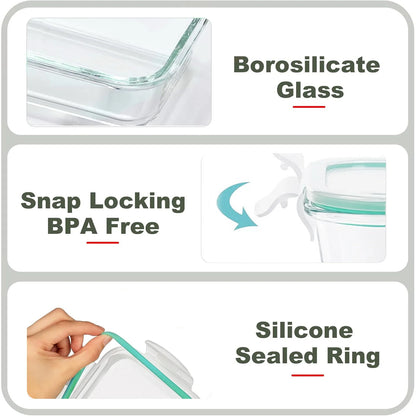 Glass Food Storage Containers 4-Pack with Lids