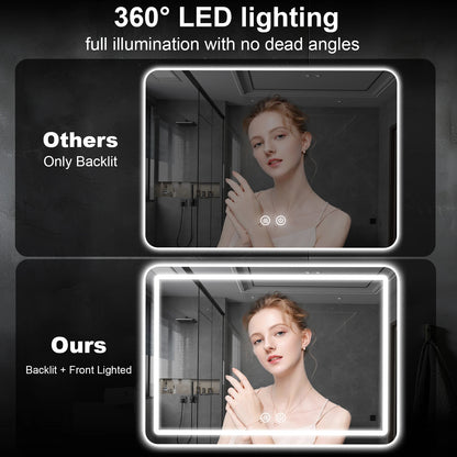 Bathroom Mirror with defogging button