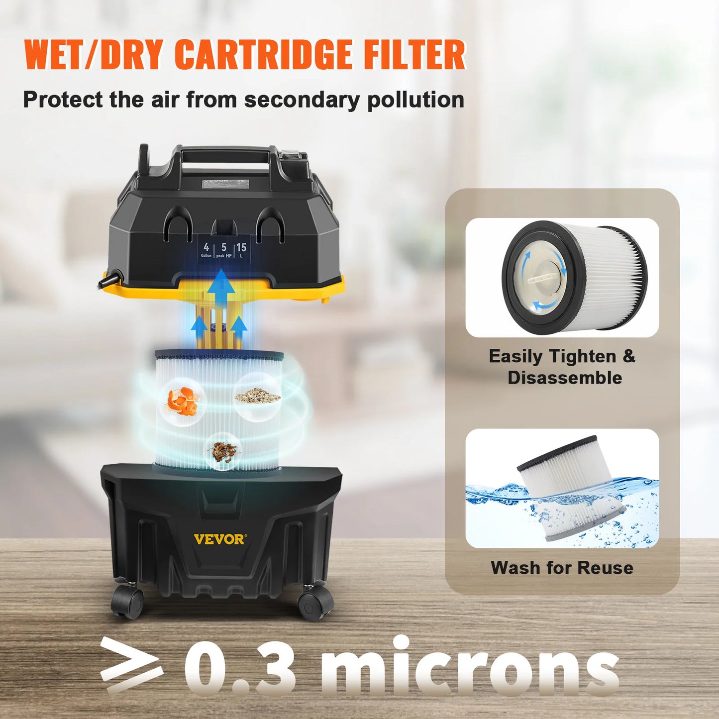 Portable Wet-Dry Vacuum Cleaner, Car & Home