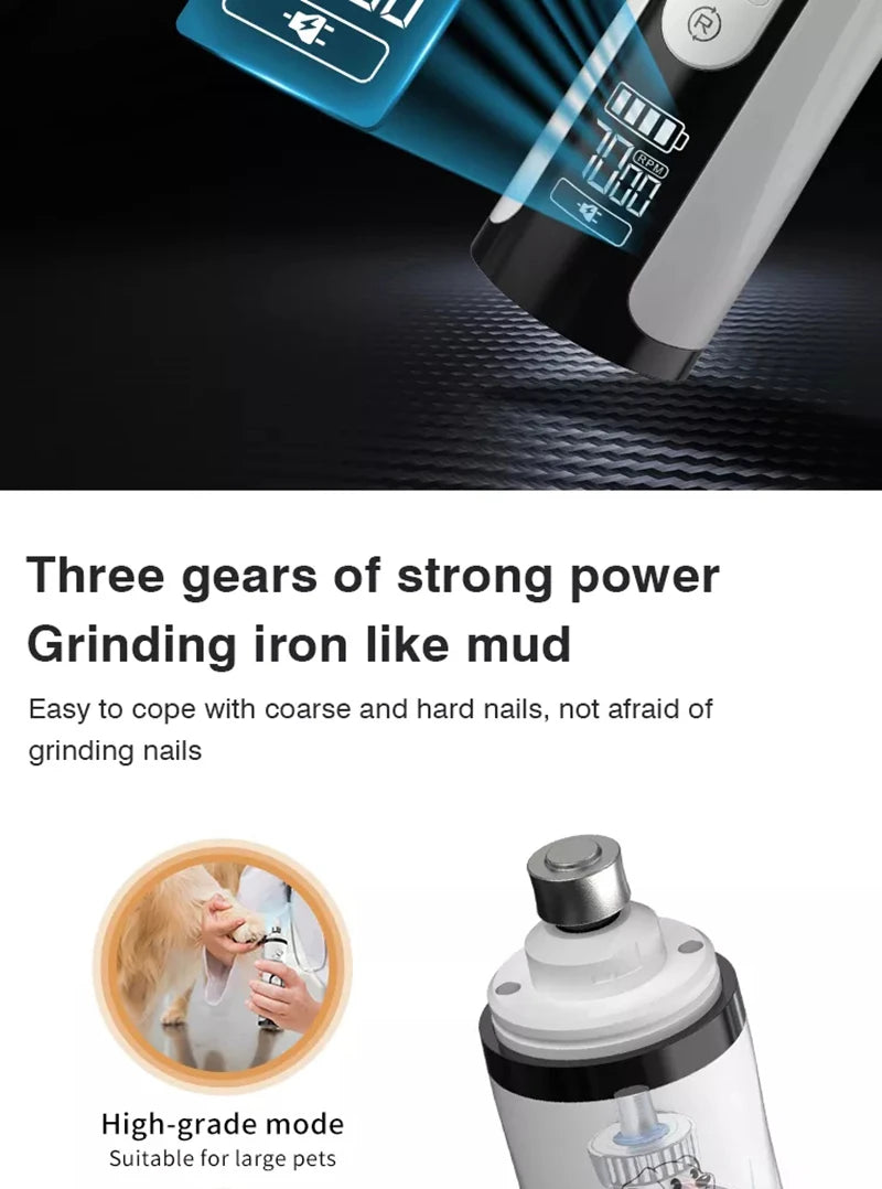 electric pet nail grinder With LED Light
