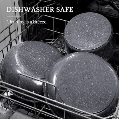 Ceramic Cookware, Dishwasher & Oven Safe with Detachable Handle