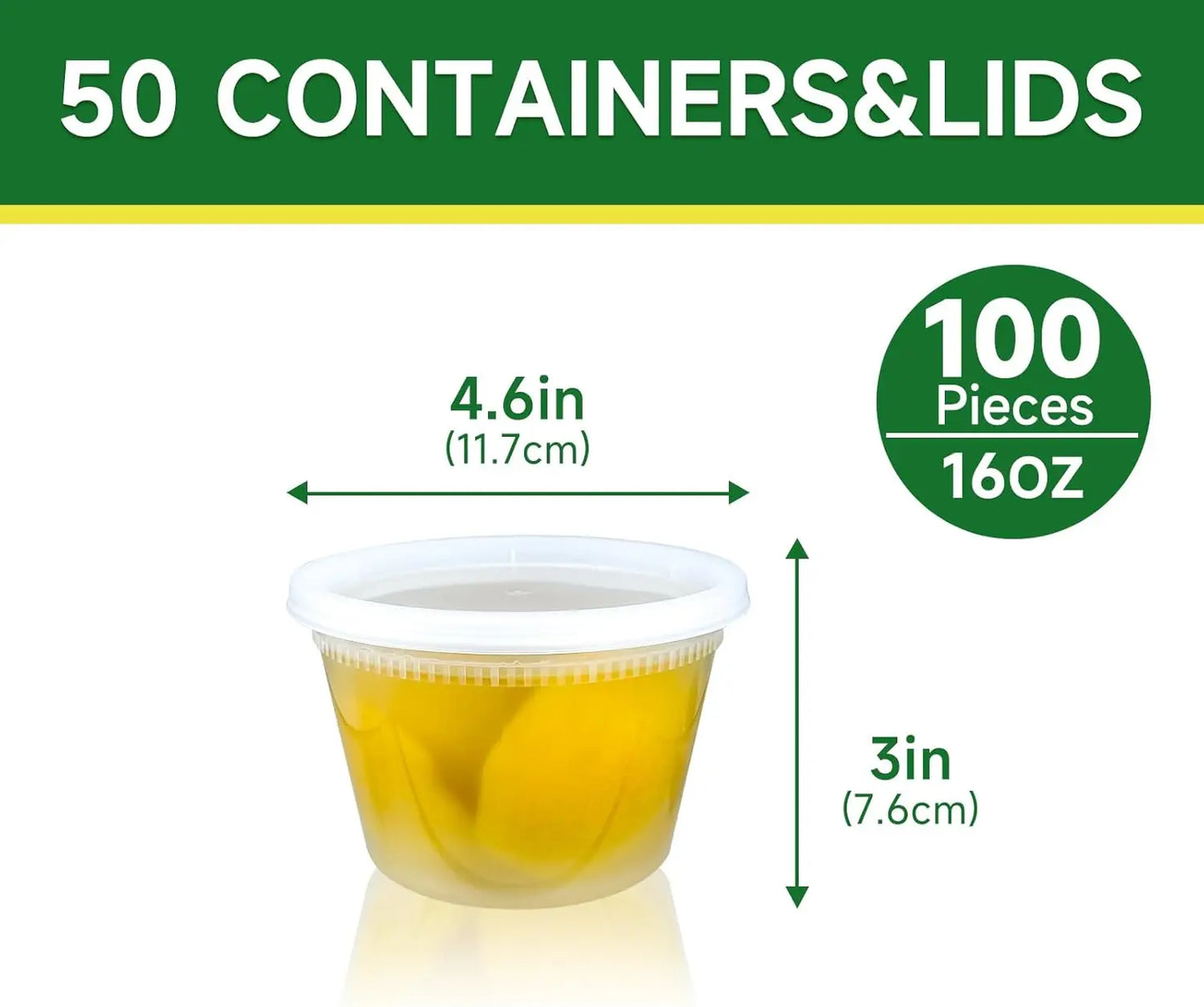 50-Pack 16 oz Leak-Proof Food Storage Containers