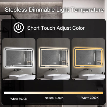 Bathroom Mirror with defogging button
