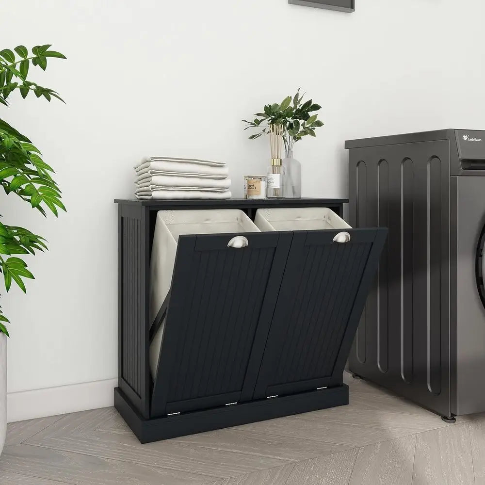 Laundry Hamper Cabinet, with Removable Basket