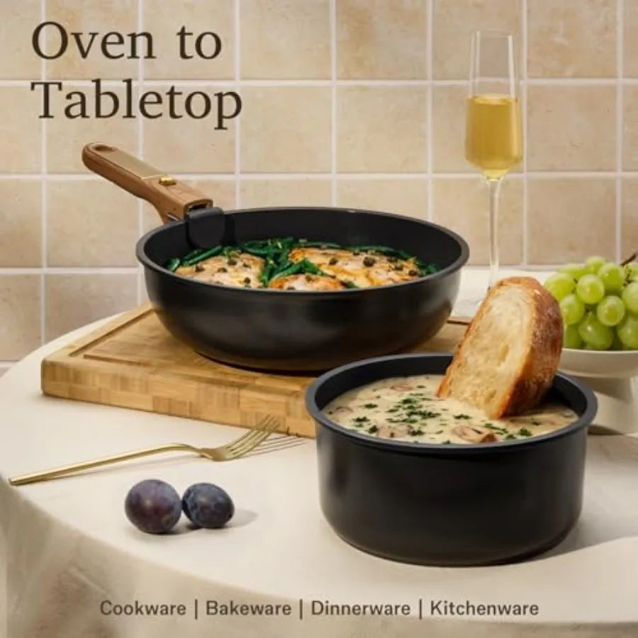 Ceramic Cookware Set with Nonstick Cooking
