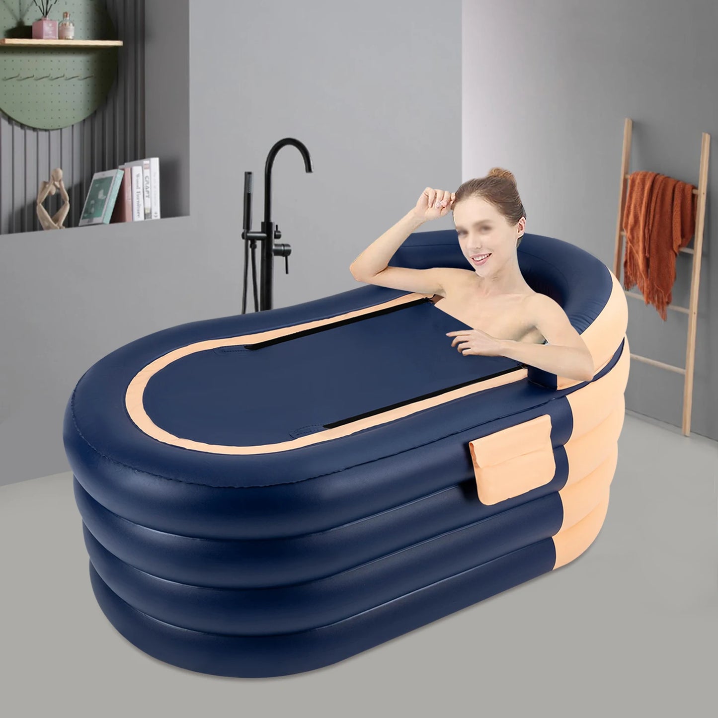 Inflatable Adult Bathtub with Wireless Electric Air Pump