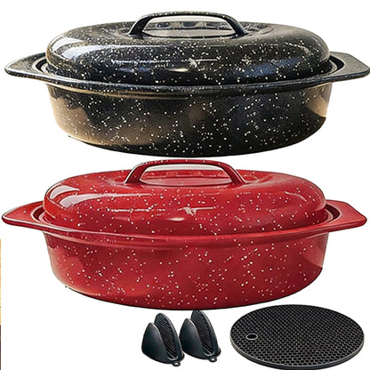 13-Inch Oval Roaster with Lid, Dishwasher Safe