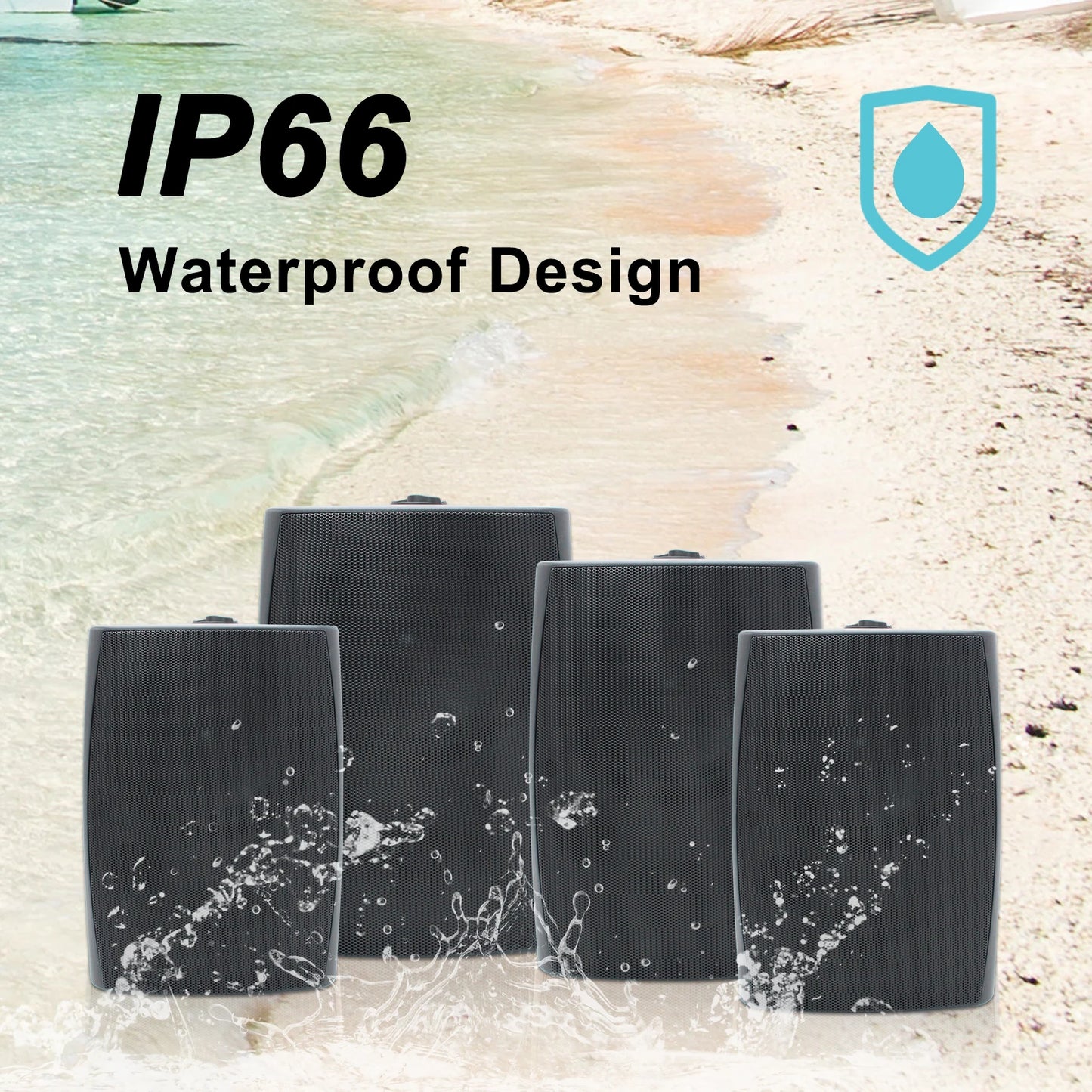 Outdoor Speakers, Bluetooth, Waterproof, Multifunctional Amplifier