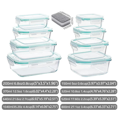 Glass Food Storage Containers 4-Pack with Lids