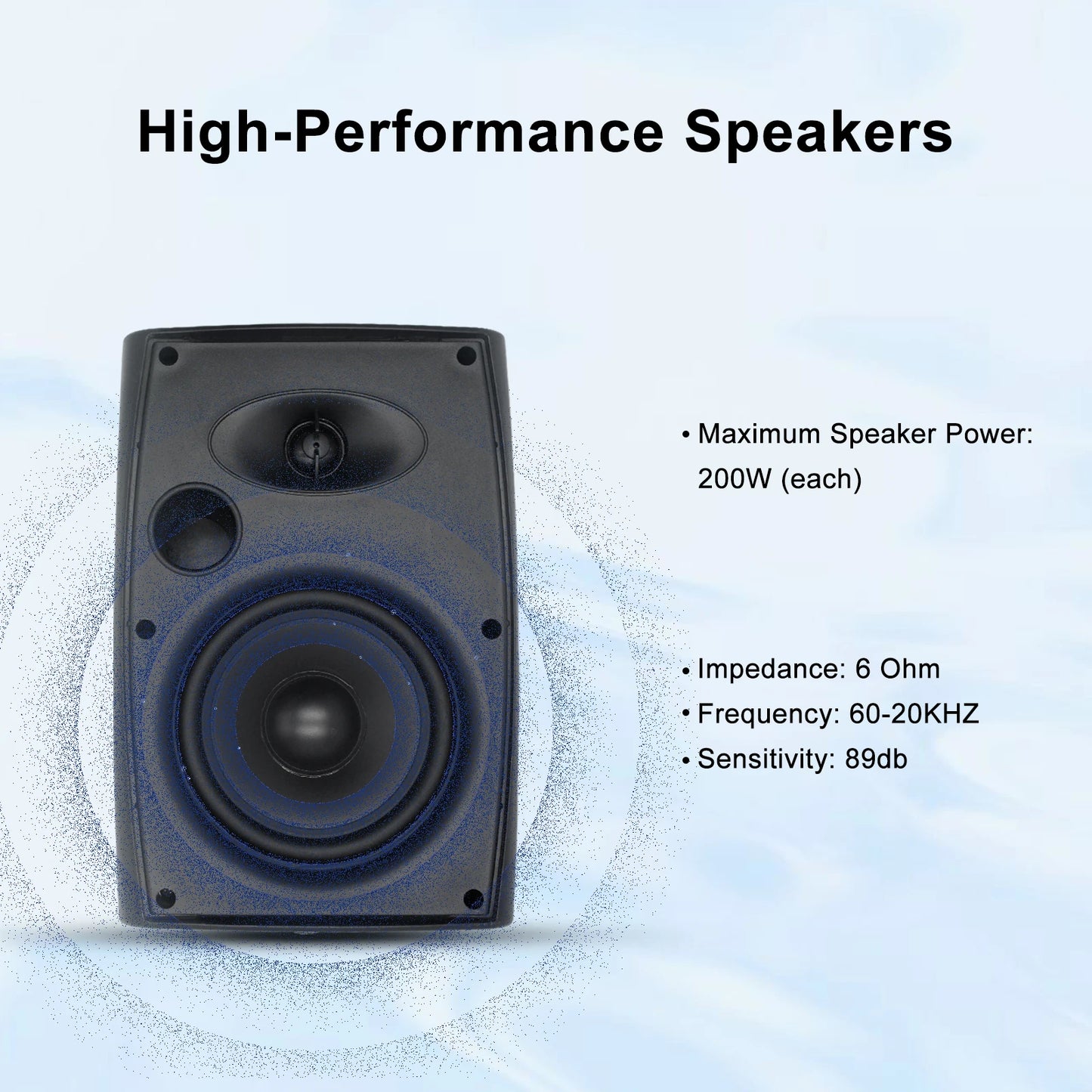 Outdoor Speakers, Bluetooth, Waterproof, Multifunctional Amplifier
